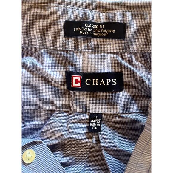 Chaps men's long sleeve button down shirt. Blue. Classic Fit. Size 17. - Picture 7 of 7